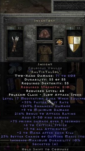 D2R - PERFECT INSIGHT RUNEWORD - Building OP Runewords - Diablo 2 #shorts