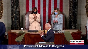 "Madam Vice President," President Biden says in introducing VP Harris during his address to a joint session of Congress. "No president has ever said those words from this podium — no president — and it's about time." | NBC News