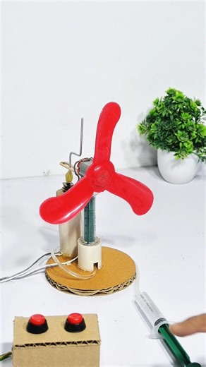 Diy mini rotating table fan school project #diy #shorts