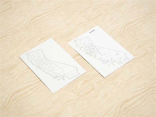 California Counties Map Printable, Blank & Labeled, County Worksheet, Geography, JPG PDF - Etsy