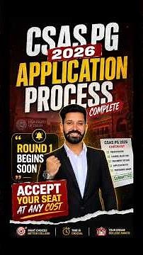 CSAS PG 2026 Round 1 Begins Soon | Application Process Complete - ACCEPT, UPGRADE, FREEZE #dupg