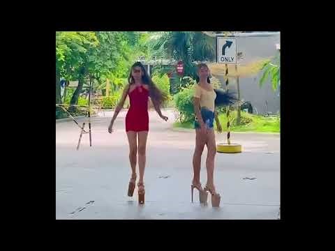 Filipina Top Model TRIPS & FALLS Many Times in Towering Platform Shoes – Compilation!!!