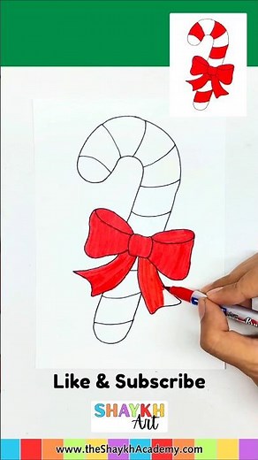 🎅🏻 Easy Christmas Stick Drawing for Christmas 🎄