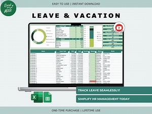 Leave & Vacation Tracker: Employee Time off Log (exce,yes Google Sheets) - Etsy