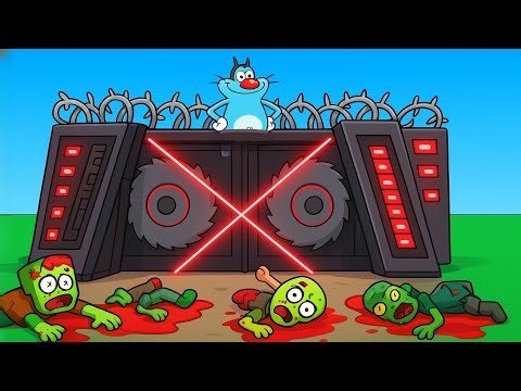 Oggy Creates an UNBREAKABLE Base to Defeat Zombies 🧟‍♂️🧟‍♀️🧟 in Roblox Build Your Base! 🔥