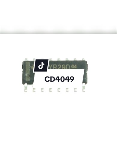 CD4049 The CD4049BM is a hex inverting buffer integrated circuit (IC) that features logic-level conversion using only one supply voltage 👉Type: Hex inverting buffer (6 inverter gates in one IC) 👉Supply Voltage (VCC): Typically 3 V to 18 V (Absolute max around 20 V) 👉Input Voltage Range: -0.5 V to 20.5 V (relative to VSS) 👉Logic Level Conversion: Supports CMOS to TTL/DTL logic-level conversion with only one supply voltage 👉High Sink Current: Can directly drive two TTL loads (e.g., at VCC = 5
