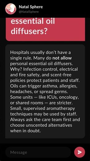 Do hospitals allow essential oil diffusers?
