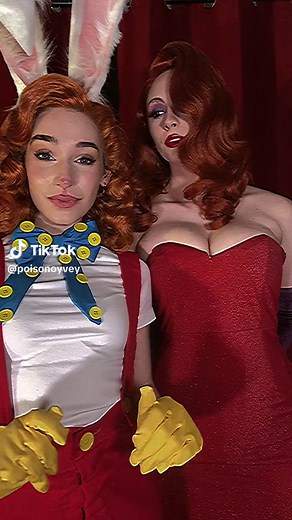 dream duo cosplay: ✅ i cant wait to wear these at a con with you 🐰 #disneycosplay #disneycosplayer #whoframedrogerrabbit #whoframedrogerrabbitcosplay #jessicarabbitcosplay #jessicarabbit #rogerrabbitcosplay #rogerrabbit #darkagedisney #disneydarkage #disney #genderbent #genderbentcosplay