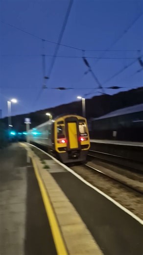 a class 158 speeds past keighley! #train #railwaycontent #trainspotting