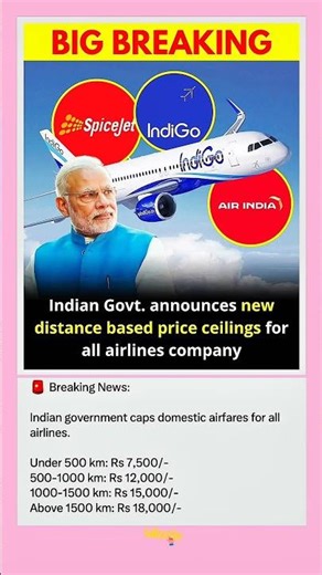 India Caps Airfare Prices! New Distance-Based Flight Rates Announced #india