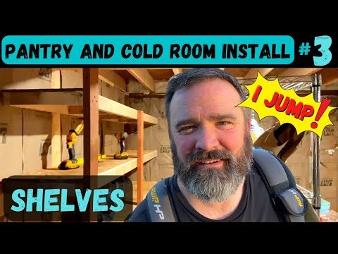 Off Grid PANTRY and COLD ROOM INSTALL Part 3 : SHELVES - HOMESTEADING ALASKA