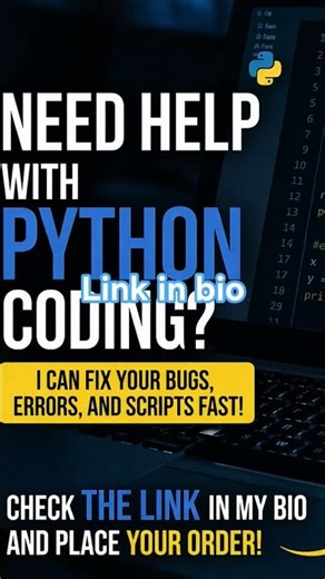 Check out the link in my bio if you need help with python scripts, bug fixes and more! #shorts #fyp
