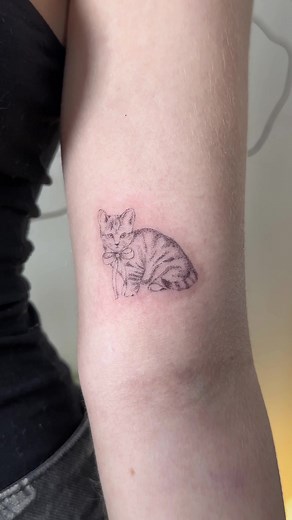 Minimalist Tabby Cat Tattoo Ideas