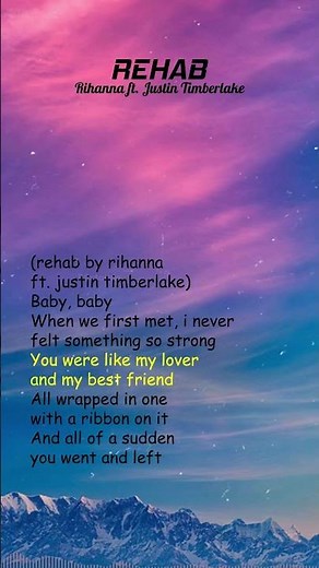 Rihanna ft. Justin Timberlake - Rehab (Lyrics) #shorts