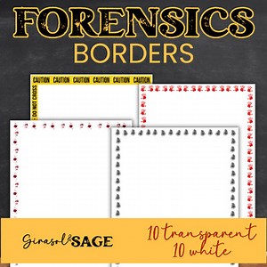 Forensic Science Border Paper Set – 20 Crime Scene Designs - CSI Papers