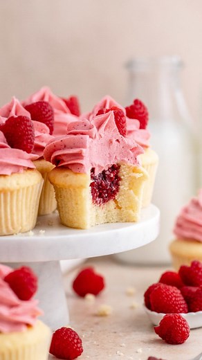 Julie Marie | easy recipes for home bakers on Instagram: "Raspberry Cupcakes! These cupcakes are full of raspberry flavor and has a soft vanilla cupcake that is filled with a homemade raspberry jam and topped with a raspberry buttercream! Find the recipe on my website juliemarieeats.com (link in bio) or Google ‘Julie Marie Eats Raspberry Cupcakes’ . . #cupcakesofinstagram #cupcakeart #cupcakedecorating #cupcakeoftheday #raspberrycake #cupcakes"