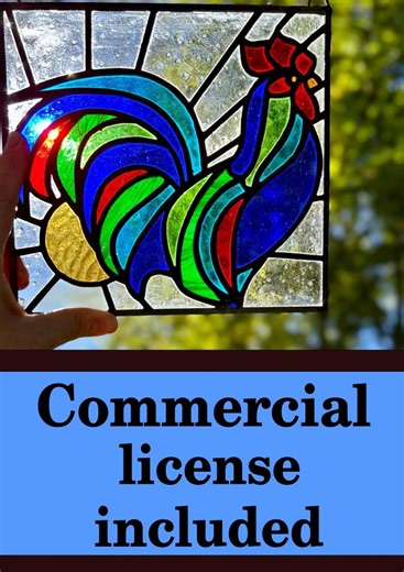 Stained Glass Rooster Pattern/template for Instant Digital Download -png-pdf-svg-jpg - Etsy Canada