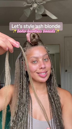 Ash Blonde Knotless Boho Braids Tutorial