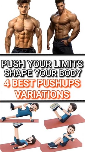 TOP PUSH-UPS VARIATIONS FOR COMPLETE FITNESS 💪 FAT LOSS + STRENGTH#pushups #shorts #reels #fyp #gym🔥