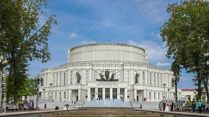 National Opera and Ballet Theater in Minsk, time lapse.
