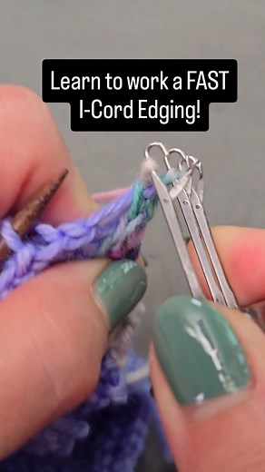 Laura Nelkin (aka Lola!) on Instagram: "Who wants to learn how to work a FAST I-Cord edging with an I-Cord tool? New FREE tutorial up on my channel.... I ADORE knitting and sharing with you! Any questions? xoxo #nelkindesigns #knittip #knittingtechnique #icordtool #knit"