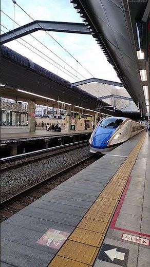 The Hokuriku Shinkansen E7 series arriving at Nagano Station is absolutely beautiful! Which one i...
