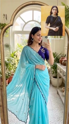 Mrunal takur inspired black cut work saree 1000 to book 7218613589