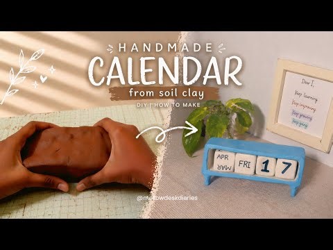 DIY Clay Calendar🍃| Handmade Desk Aesthetic | Calendar from Soil clay / Terracotta💗| Most Requested