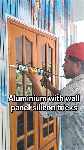 aluminium with wall panel silicon tricks #youtubeshorts #home #aluminium #interiordesign #interior