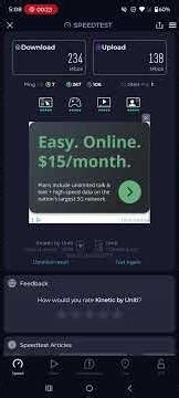 T-Mobile home Internet vs kinetic by Windstream home Internet speed test aka Uniti