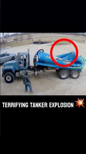 Vacuum Explosion💥 Tanker Collapses Instantly! #Shorts