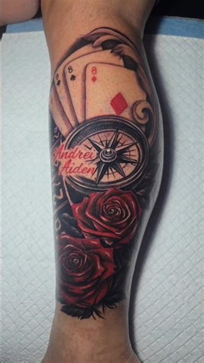 Rose/compass/cards #tattoo #tattooideas