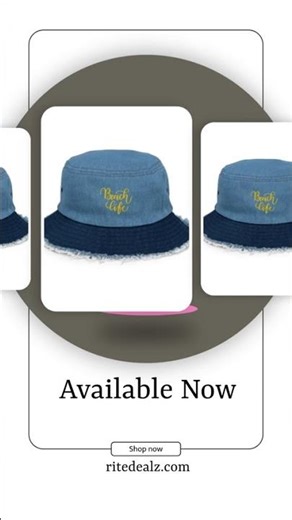 "Beach Life" Distressed Denim Bucket Hat – 100% Cotton, Summer-Ready Style