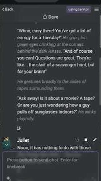 My first time trying Janitor AI! #ai #artificialintelligence #chatbot #roleplay #mandelacatalogue