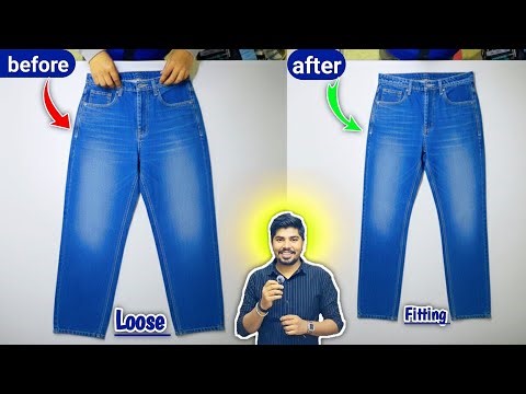 Jeans Pant Length Cutting & Loose Pant Fitting | Perfect Jeans Alteration Tutorial | Tips and tricks