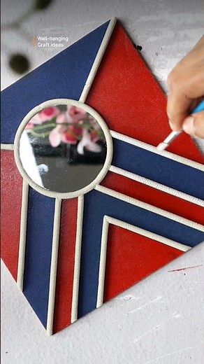 DIY Decorative Mirror Wall Hanging | Handmade Geometric Mirror Art | Wall Hanging Craft Ideas ✨