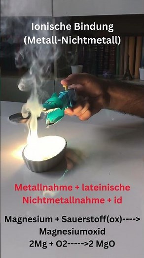 Ionische Bindung ( Metall - Nichtmetall-Bindung) #schule #experiment #chemie.