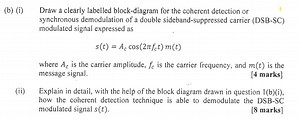 (b) (i) Draw a clearly labelled block diagram for the coherent ... | Filo