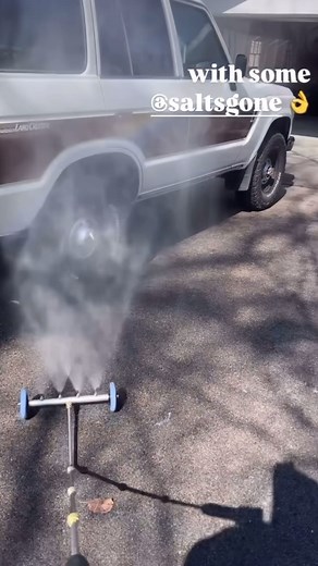 Salts Gone on Instagram: "Stop Rust Before It Starts! 🚙❄️💦 Road salt is a silent killer for your vehicle’s undercarriage—accelerating rust, weakening critical components, and shortening your car’s lifespan. 😱 But don’t worry, Salts Gone™ has your back! 💪 👀 Watch as this customer effortlessly rinses away salt using Salts Gone™, breaking it down at the molecular level—no scrubbing needed! 🧪✨ ❌ Water alone? Just moves the salt around. ✅ Salts Gone™? Completely neutralizes it—preventing corros