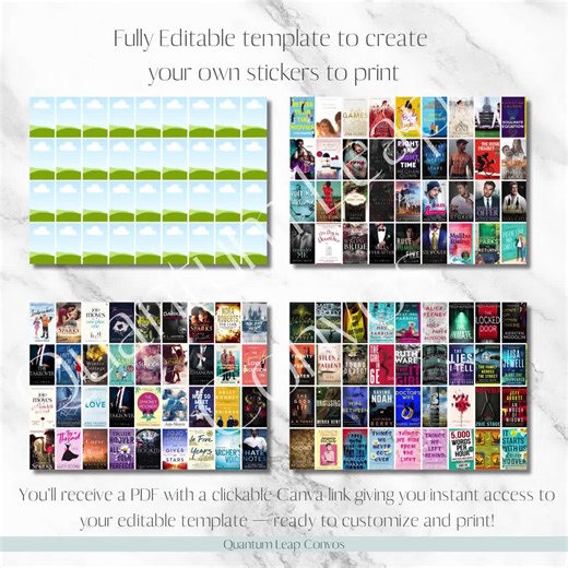 Custom Book Cover Sticker Sheet Canva Template: TBR Tracker (A4) - Etsy