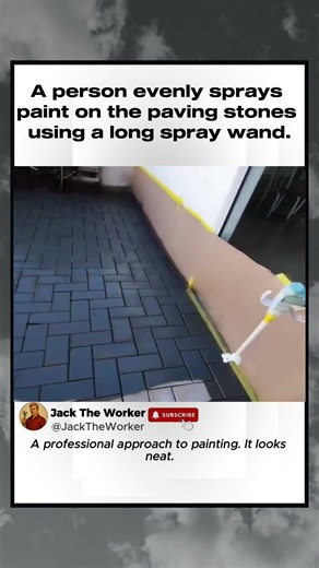 Spray Painting Pavers with Wand #painting #pavers