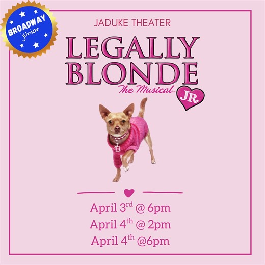 JaDuke Center Performing Arts on Instagram: "ANNOUNCING OUR SPRING JCPA MUSICALS! Senior Musical Class will be working on "Legally Blonde Jr" Junior Musical Class will be working on "Dare to Dream: A Disney Musical Revue" Registration is open for these classes, and auditions will occur on the first day of classes, which will be January 27th. Audition material will be released shortly! Register now at JaDukeCenter.com"