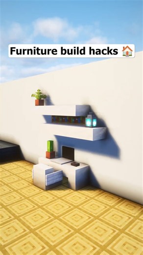 Minecraft Furniture Build Hacks 🏠 #minecraft #minecraftbuilding