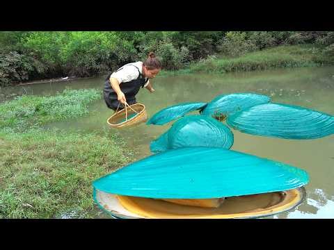 💎💎 The beauty found the precious blue stone pearl clam, it's too rare