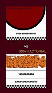 Grower VS 500 Factorial!#ball #simulation #Satisfying #bouncingball #fyp #number