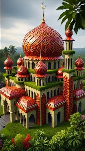 Croton Leaves Mosque Model #mosque #craft