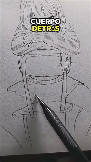 Personaje anime apoyado con composición clara#dibujoanime #animegirl #animeart #animedrawing #sketch