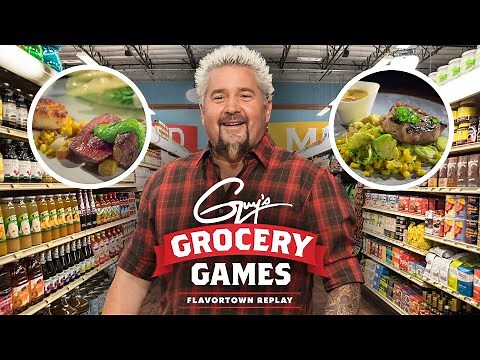 CHALLENGE: Make a High-End Meal with Clearance Aisle Ingredients | Guys Grocery Games | Food Network