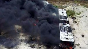 Watch: Bendy buses burn at San Ġwann scrapyard