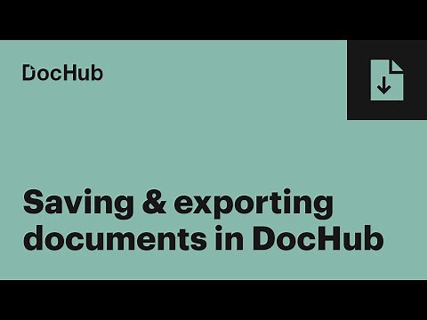How to Save a Document in DocHub